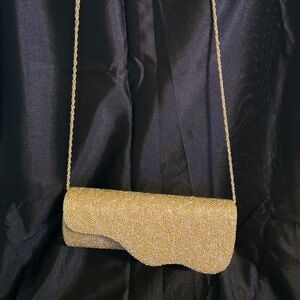 Gold Beaded Clutch with beads chain